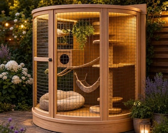 DIY Curved Window Catio Plans, Outdoor Cat Enclosure Build Guide (Digital Download)