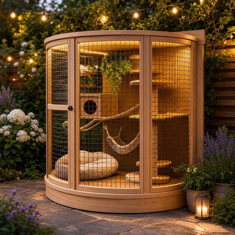 DIY Window Catio Plans PDF, Curved Cat Enclosure Build Guide, Small Outdoor Cat House & Cage Blueprint, Digital Download