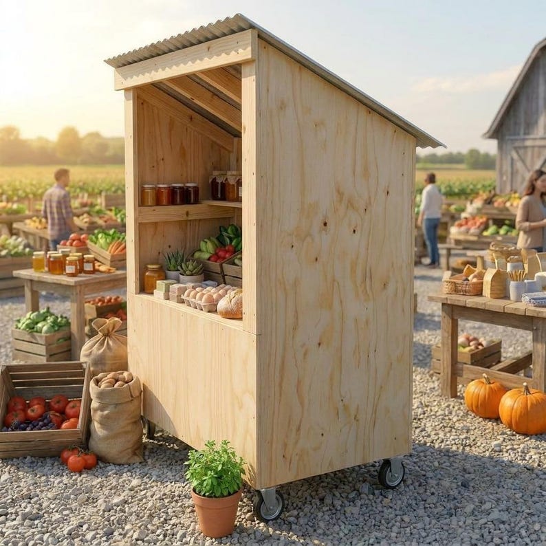 DIY DIY Farmstand Plans PDF | Mobile Roadside Farm Stand Blueprint | Bakery Cart Flower Egg Produce Stand | Woodworking Plans Woodworking Blueprint - Step-by-Step Plan thumbnail 5