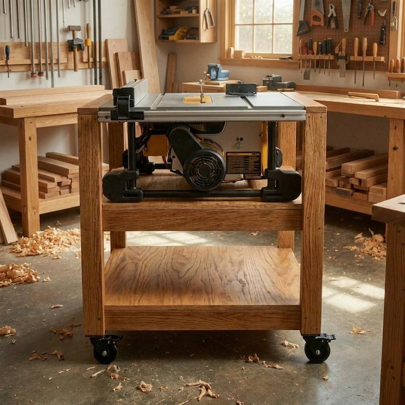 DIY Mobile Miter Saw Station Plans | Rolling Tool Cart Blueprint (PDF Download) Woodworking Blueprint - Step-by-Step Plan thumbnail 4