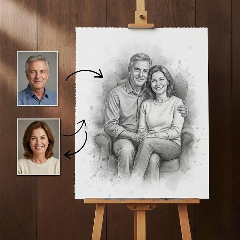 DIY Custom Memorial Portrait From Photos | Combine Loved Ones (Digital File) Woodworking Blueprint - Step-by-Step Plan thumbnail 6