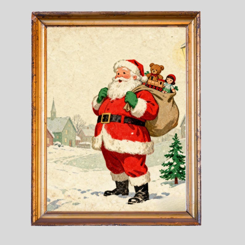 DIY Vintage Christmas Prints Bundle | 100+ Holiday Wall Art (Digital Download) Woodworking Blueprint - Step-by-Step Plan thumbnail 4