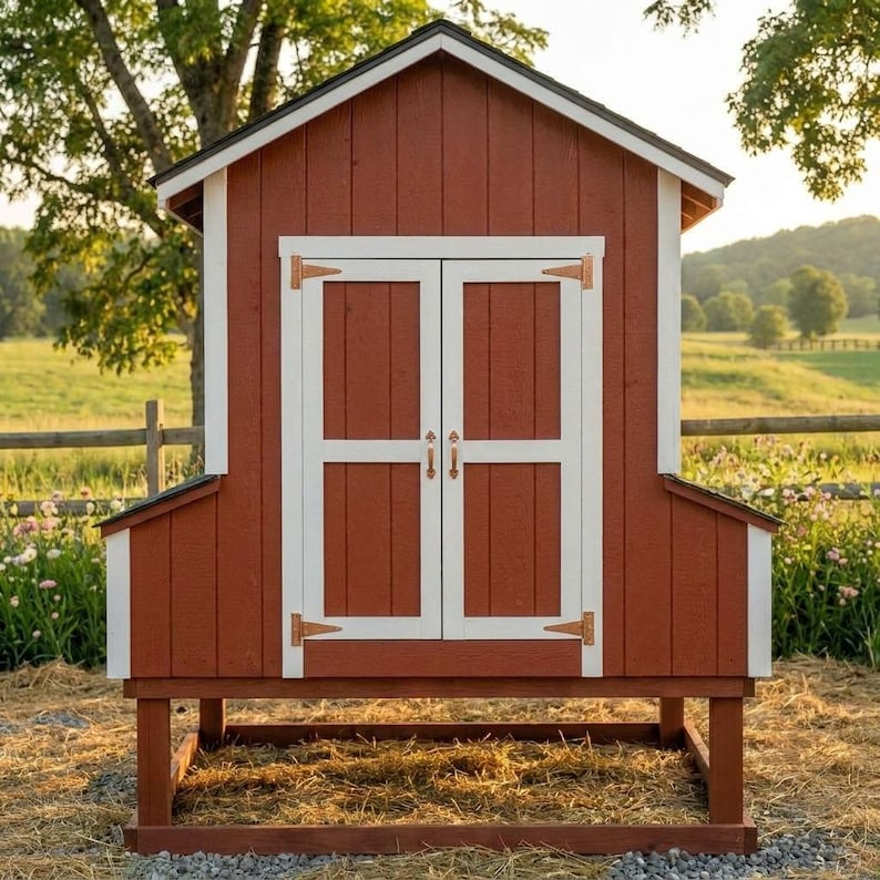 DIY DIY Raised Chicken Coop Plans: Backyard Hen House for 6-8 Chickens (PDF Download) Woodworking Blueprint - Step-by-Step Plan thumbnail 4