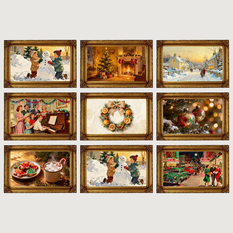 DIY Vintage Christmas Art | 100+ Winter Frame TV Designs (Digital Download) Woodworking Blueprint - Step-by-Step Plan thumbnail 2