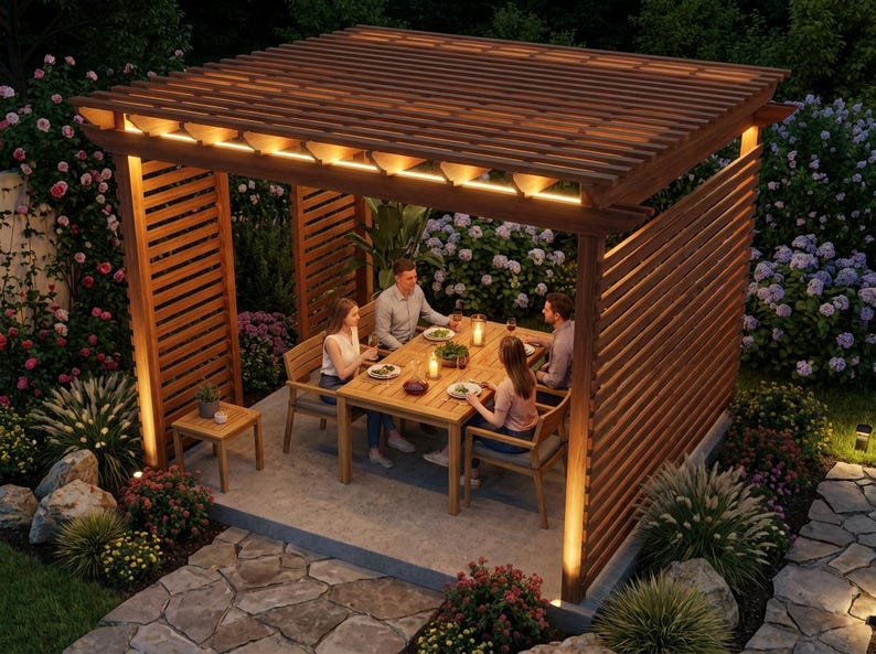 DIY DIY Garden Pergola Plans | Complete Wood Pergola Build Blueprint & Arbor PDF Download Woodworking Blueprint - Step-by-Step Plan thumbnail 1