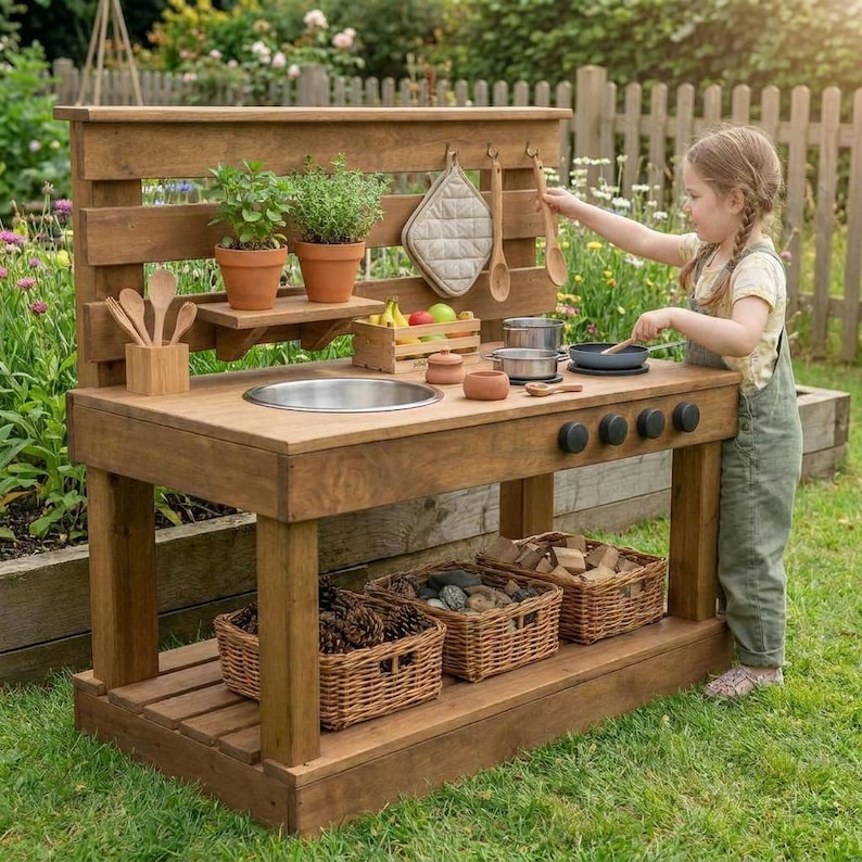 DIY Easy DIY Mud Kitchen Plans | Beginner Wooden Outdoor Play Blueprint (PDF Download) Woodworking Blueprint - Step-by-Step Plan thumbnail 4