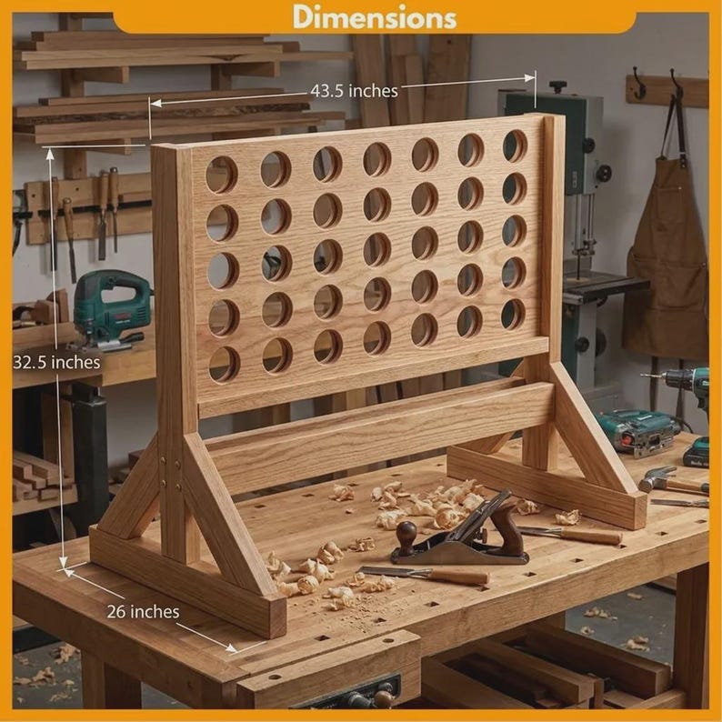 DIY Giant Connect Four Plans | Wooden Backyard Yard Game Blueprint (PDF Download) Woodworking Blueprint - Step-by-Step Plan thumbnail 2