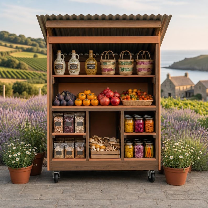 DIY DIY Farm Stand Plans | Mobile Market Cart Blueprint, Build Guide (PDF Download) Woodworking Blueprint - Step-by-Step Plan thumbnail 4