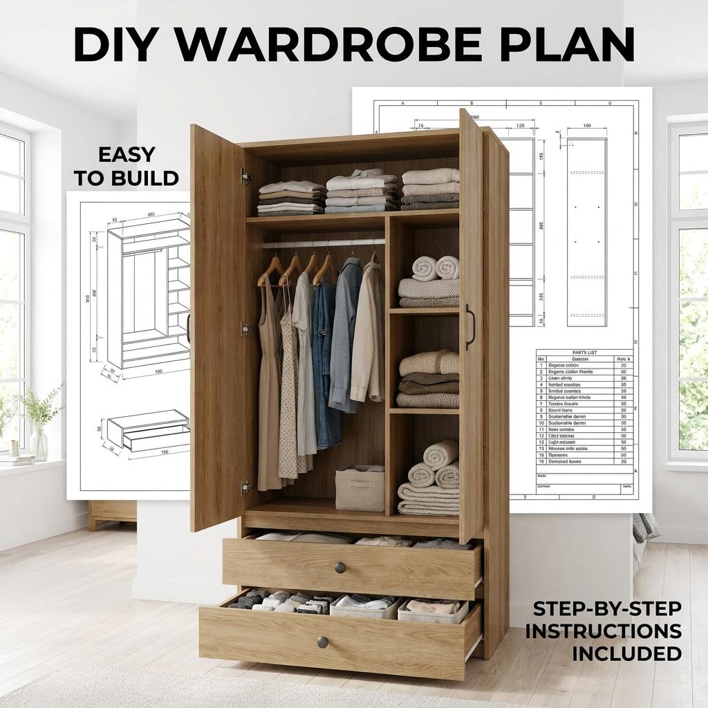 DIY Wardrobe Plans | Montessori Kids Closet Blueprint (PDF Download)