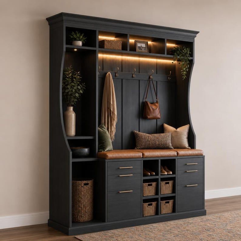 DIY Built-In Cabinets Plans, Mudroom Hall Tree Blueprint, Wall Unit Storage (Digital Download) Woodworking Blueprint - Step-by-Step Plan thumbnail 5