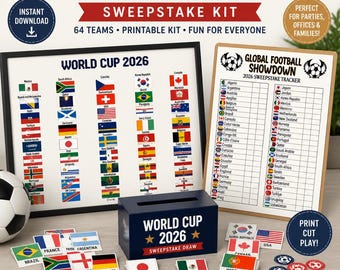 World Cup 2026 Sweepstake Kit – Printable Football Office Pool Game (PDF Download)
