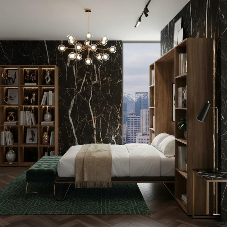 DIY DIY Queen Murphy Bed with Desk Plans | Horizontal Wall Bed Woodworking PDF Woodworking Blueprint - Step-by-Step Plan thumbnail 7