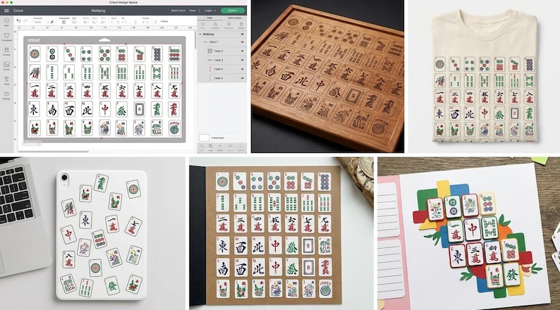 DIY Mahjong SVG PNG Bundle | American Mahjong Tile Pattern | Cricut Silhouette Cut Files | Mahjong Gifts Digital Download Woodworking Blueprint - Step-by-Step Plan thumbnail 3