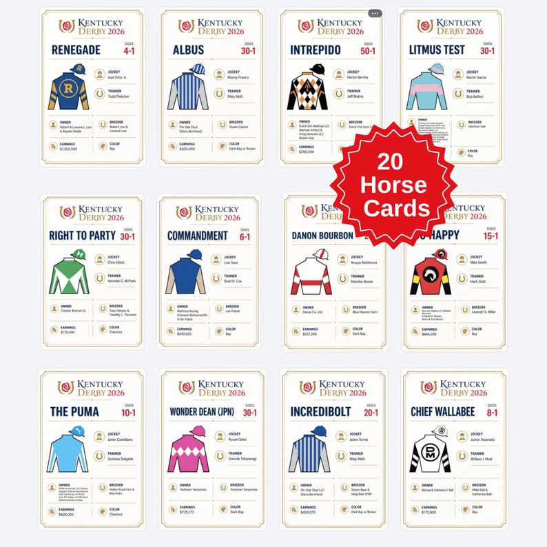 DIY Kentucky Derby 2026 Party Games Bundle, Betting Kit, Horse Roster (PDF) Woodworking Blueprint - Step-by-Step Plan thumbnail 2