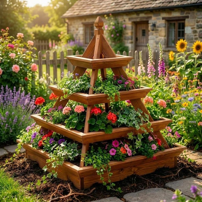 DIY DIY Pyramid Strawberry Planter Plans | Wooden Strawberry Tower PDF | 4 Tier Planter Box Blueprint | Stacked Garden Bed Woodworking Blueprint - Step-by-Step Plan thumbnail 6