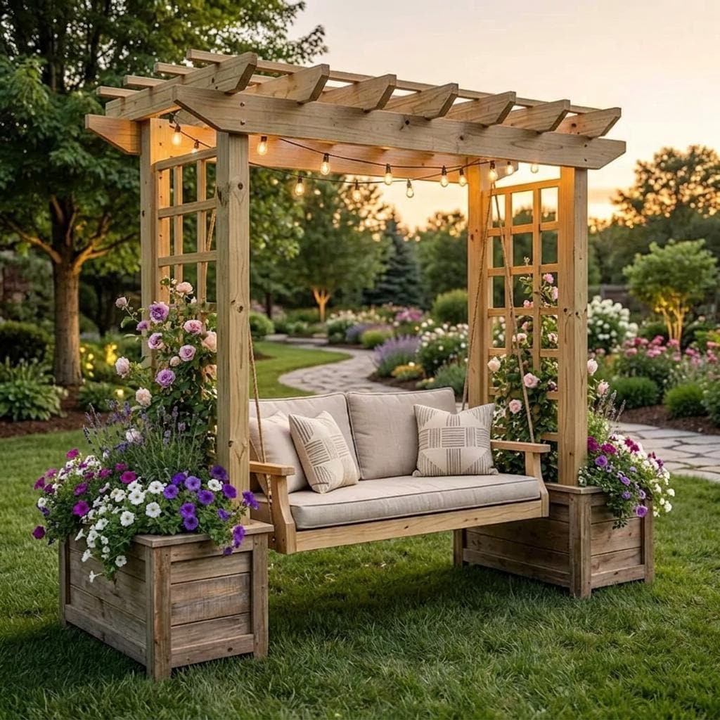Arbor Swing Plans — Step-by-step 3D assembly diagram
