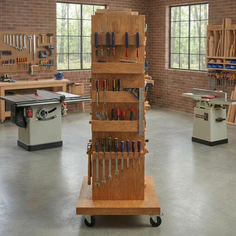 DIY DIY Rolling Tool Station Plans | Mobile Woodworking Cabinet on Wheels (PDF Download) Woodworking Blueprint - Step-by-Step Plan thumbnail 7