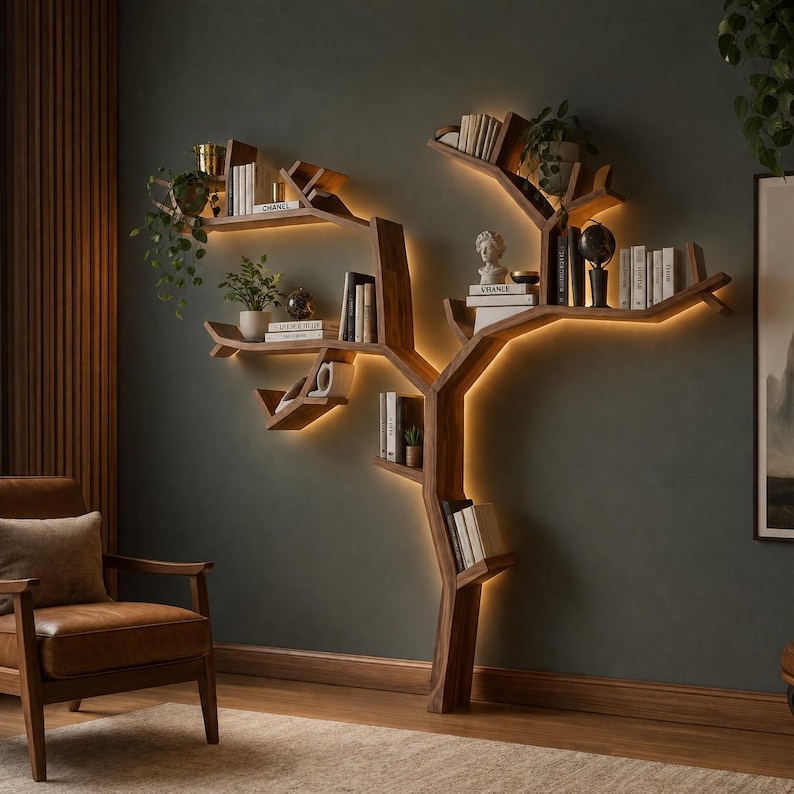 DIY DIY Tree Bookshelf & Bookcase Plans PDF | Wall Mounted Branch Library Blueprint | Nature Inspired Floating Shelf Woodworking Plan Woodworking Blueprint - Step-by-Step Plan thumbnail 3