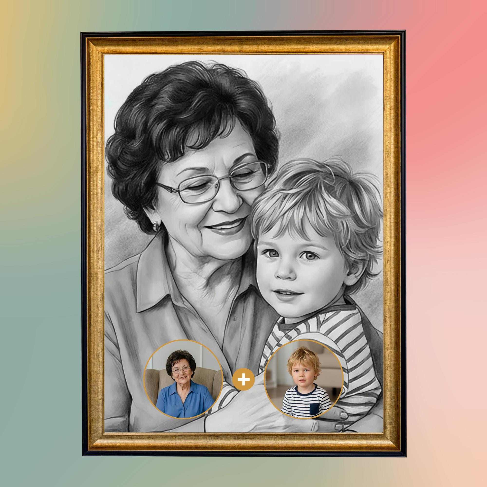 Custom Memorial Portrait – Add Deceased Loved One to Photo (Digital File)