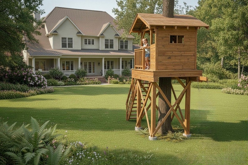 DIY Treehouse Plans PDF, DIY Tree House Plans, Kids Playhouse Plans, Tree Fort Plans, Backyard Treehouse, Step by Step Woodworking Guide Woodworking Blueprint - Step-by-Step Plan thumbnail 6