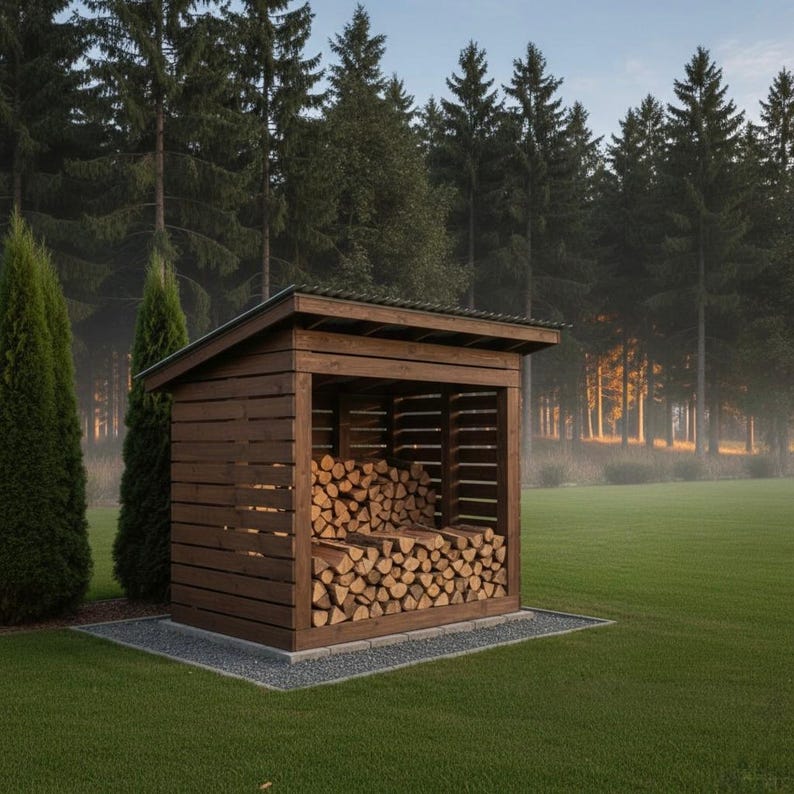 DIY 8x10 Firewood Shed Plans: DIY Sloped Roof Woodshed (PDF Download) Woodworking Blueprint - Step-by-Step Plan thumbnail 2