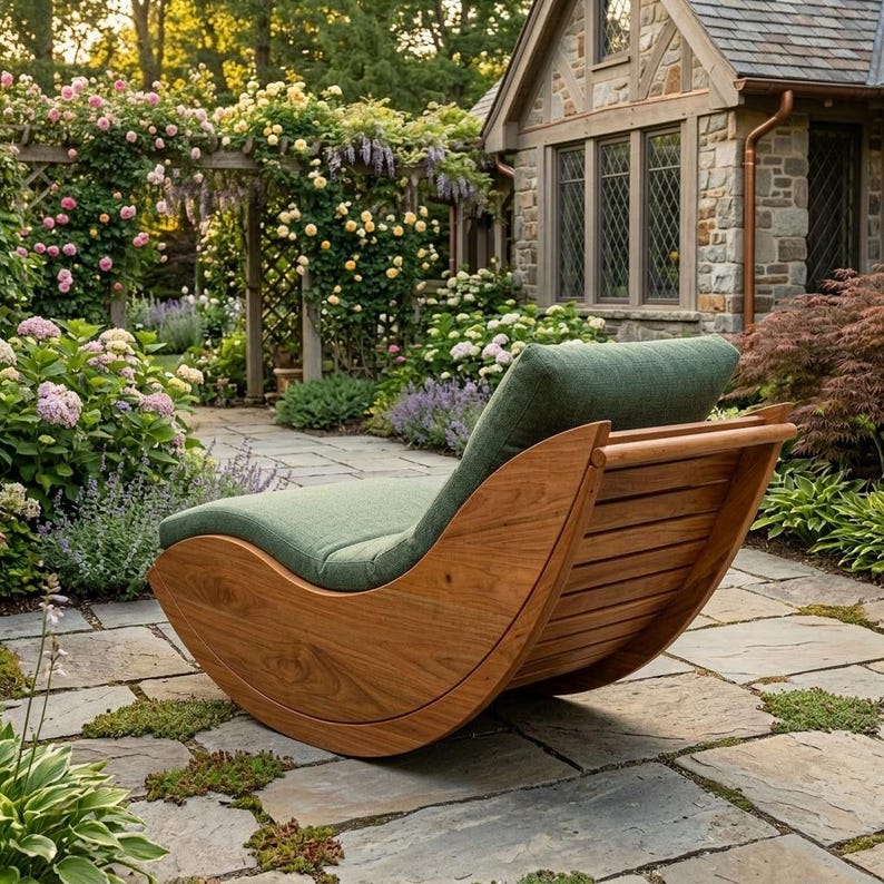 DIY Arc Rocking Lounger Chair Plans, Ergonomic Zero-Gravity Lounger Blueprint (PDF Download) Woodworking Blueprint - Step-by-Step Plan thumbnail 4