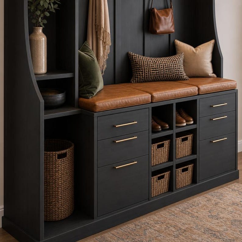DIY Built-In Cabinets Plans, Mudroom Hall Tree Blueprint, Wall Unit Storage (Digital Download) Woodworking Blueprint - Step-by-Step Plan thumbnail 6