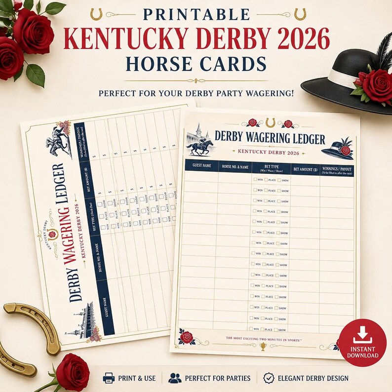DIY Kentucky Derby 2026 Wagering Ledger — Printable Bet Tracker Sheet, Derby Party Bookie Board PDF Woodworking Blueprint - Step-by-Step Plan thumbnail 2