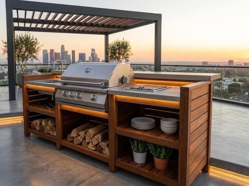 DIY DIY Outdoor Kitchen Plans | Grill Station Bar & Sink Cabinet Woodworking Blueprint PDF Woodworking Blueprint - Step-by-Step Plan thumbnail 8