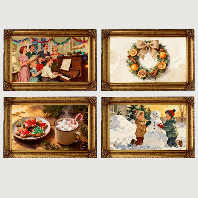 DIY Vintage Christmas Art | 100+ Winter Frame TV Designs (Digital Download) Woodworking Blueprint - Step-by-Step Plan thumbnail 9