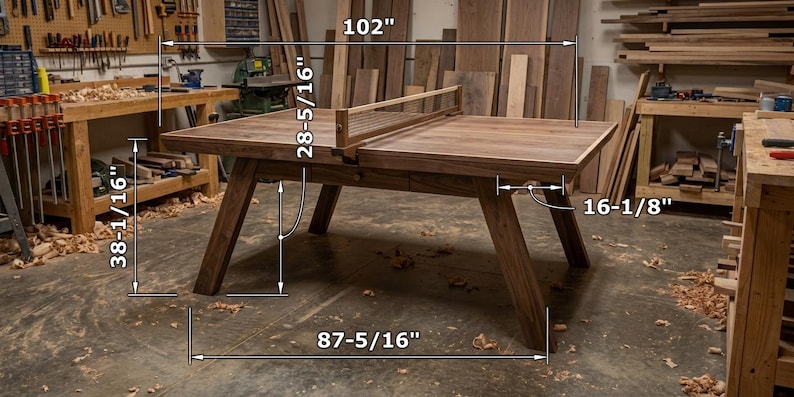 DIY DIY Outdoor Ping Pong Table Plans | Foldable Wooden Table Tennis Blueprint PDF Download Woodworking Blueprint - Step-by-Step Plan thumbnail 5