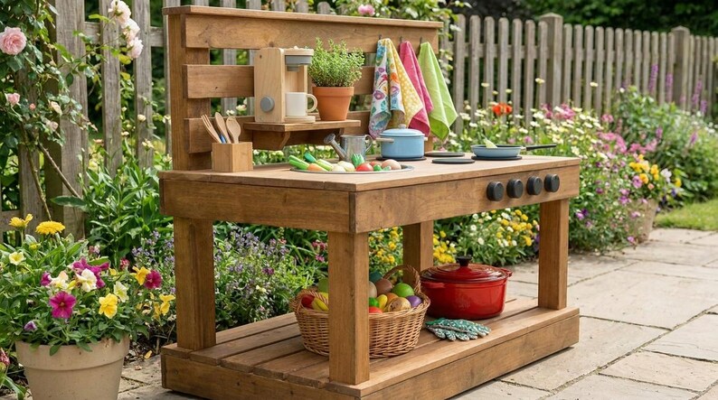 DIY Kids Mud Kitchen Woodworking Plans | Outdoor Play Station Blueprint (PDF Download) Woodworking Blueprint - Step-by-Step Plan thumbnail 7