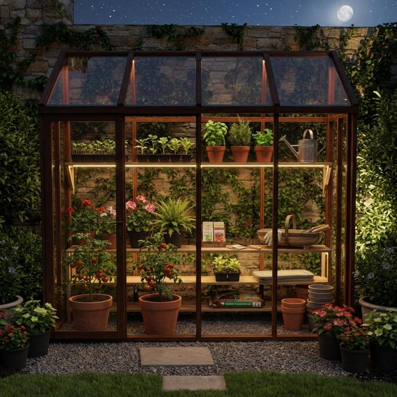 DIY DIY Lean-To Greenhouse Plans | Wood Patio Garden Glasshouse Blueprint (PDF Download) Woodworking Blueprint - Step-by-Step Plan thumbnail 2