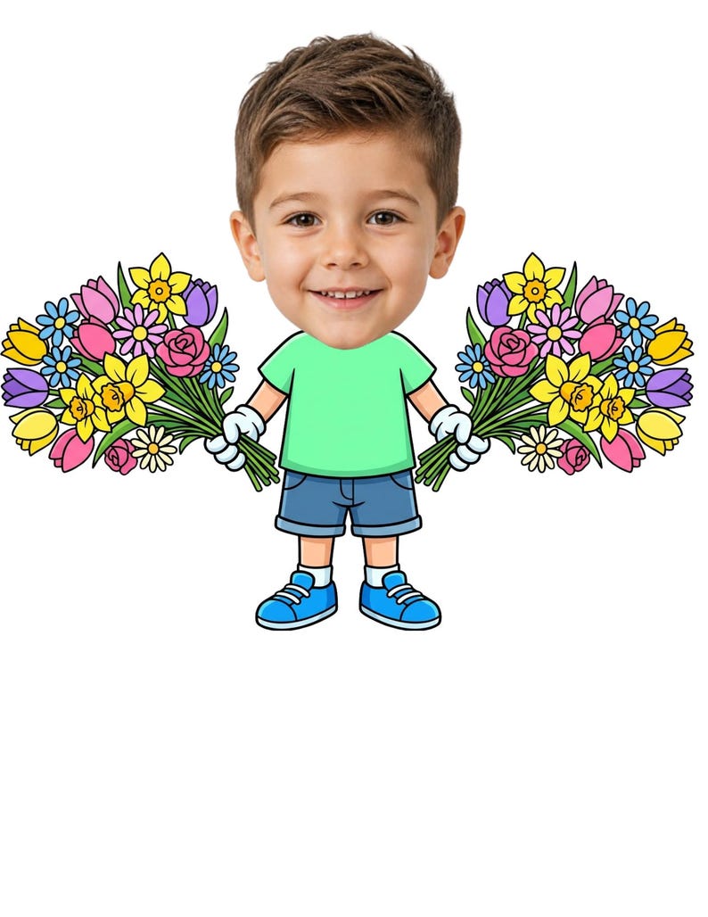 DIY Add Your Face Mothers Day Kids Craft | Printable Bulletin Board Decor, Personalized Activity, Canva Template, Preschool Kindergarten PNG Woodworking Blueprint - Step-by-Step Plan thumbnail 4