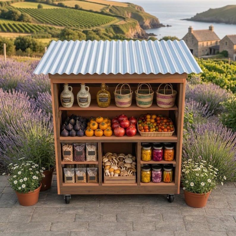 DIY DIY Farm Stand Plans | Mobile Market Cart Blueprint, Build Guide (PDF Download) Woodworking Blueprint - Step-by-Step Plan thumbnail 5