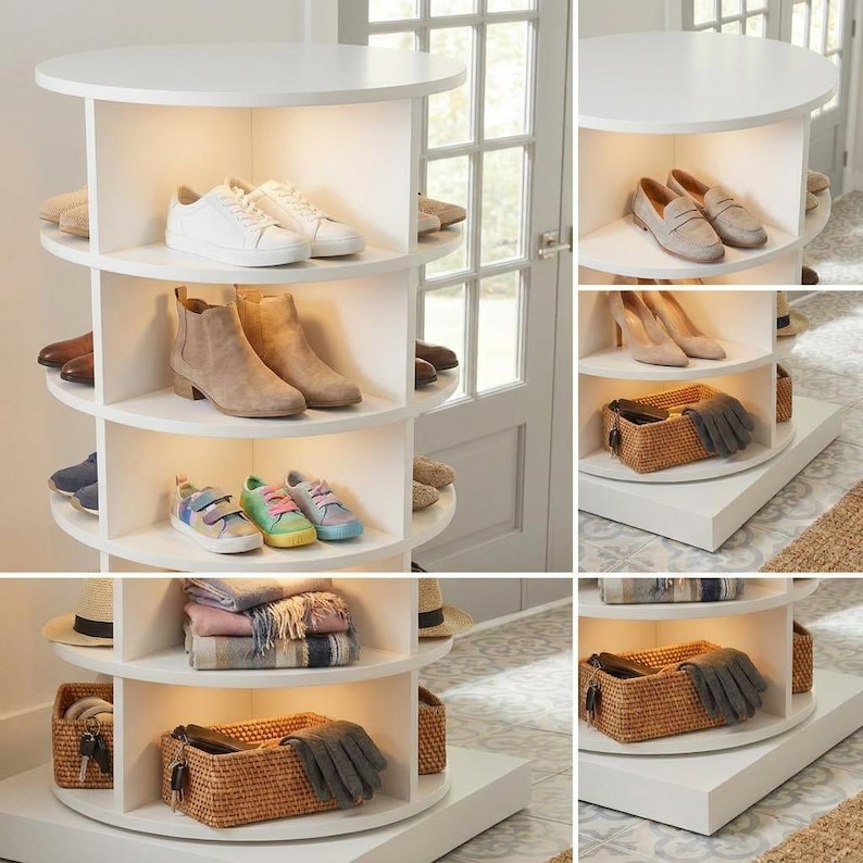 DIY DIY Rotating Shoe Rack Plans | Spinning Shoe Carousel & Tower Woodworking Blueprint PDF Woodworking Blueprint - Step-by-Step Plan thumbnail 4