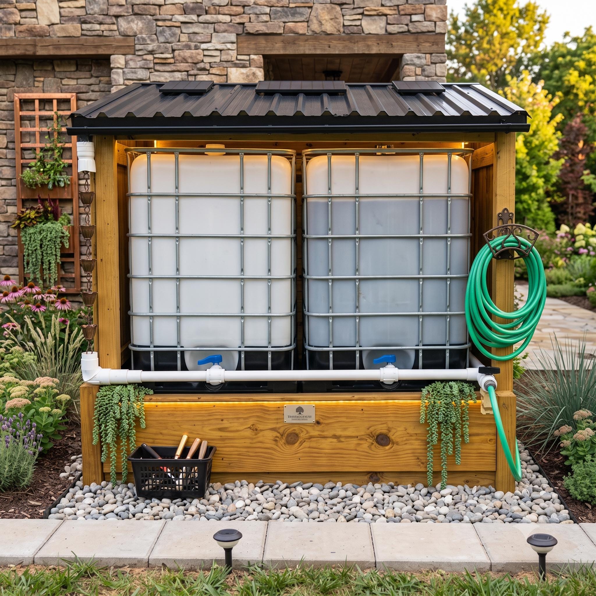 DIY Rainwater Collection System Plans | IBC Tote Enclosure Blueprint (PDF Download)