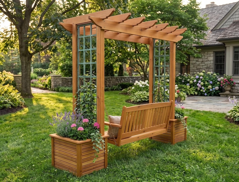 DIY Arbor Swing Plans | Pergola Roof, A-Frame Freestanding (PDF Download) Woodworking Blueprint - Step-by-Step Plan thumbnail 5