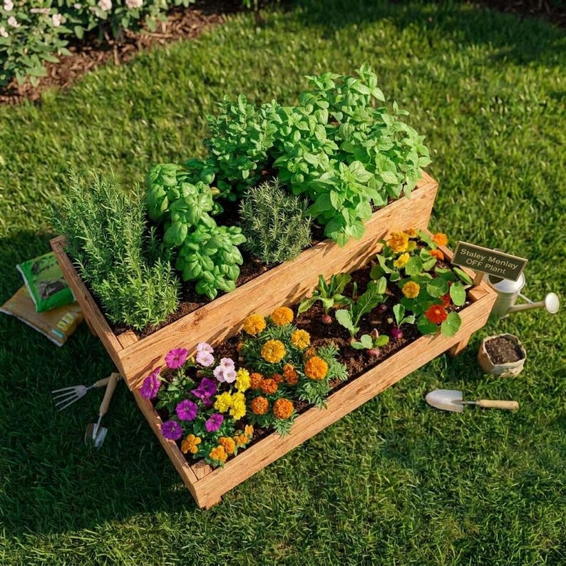 DIY Tiered Planter Box Plans | 2-Level Raised Garden Bed Woodworking Blueprint (PDF Download) Woodworking Blueprint - Step-by-Step Plan thumbnail 5