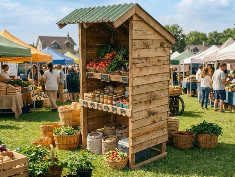 DIY DIY Farm Stand Plans PDF | Wooden Produce Stand Plans | Roadside Market Stand | Flower & Bakery Display | Digital Download Woodworking Blueprint - Step-by-Step Plan thumbnail 4