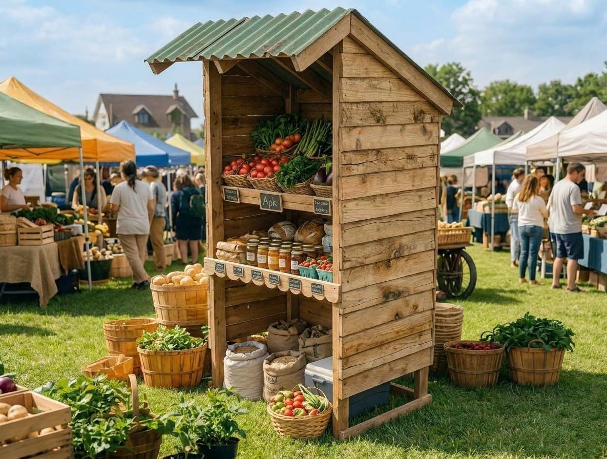 Wooden Farm Stand Plans — Cut list and material detail