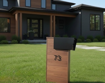 Modern Mailbox Stand Plans: DIY Wooden Post with Planter (PDF Download)