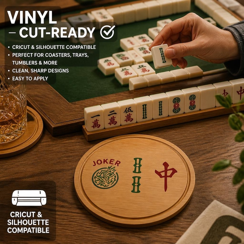 DIY American Mahjong Tile SVG PNG Bundle, Cricut Pattern Files (Digital Download) Woodworking Blueprint - Step-by-Step Plan thumbnail 3