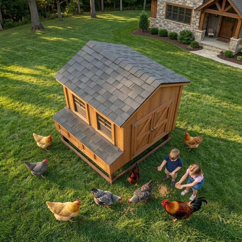 DIY DIY Raised Chicken Coop Plans: Backyard Hen House for 6-8 Chickens (PDF Download) Woodworking Blueprint - Step-by-Step Plan thumbnail 6
