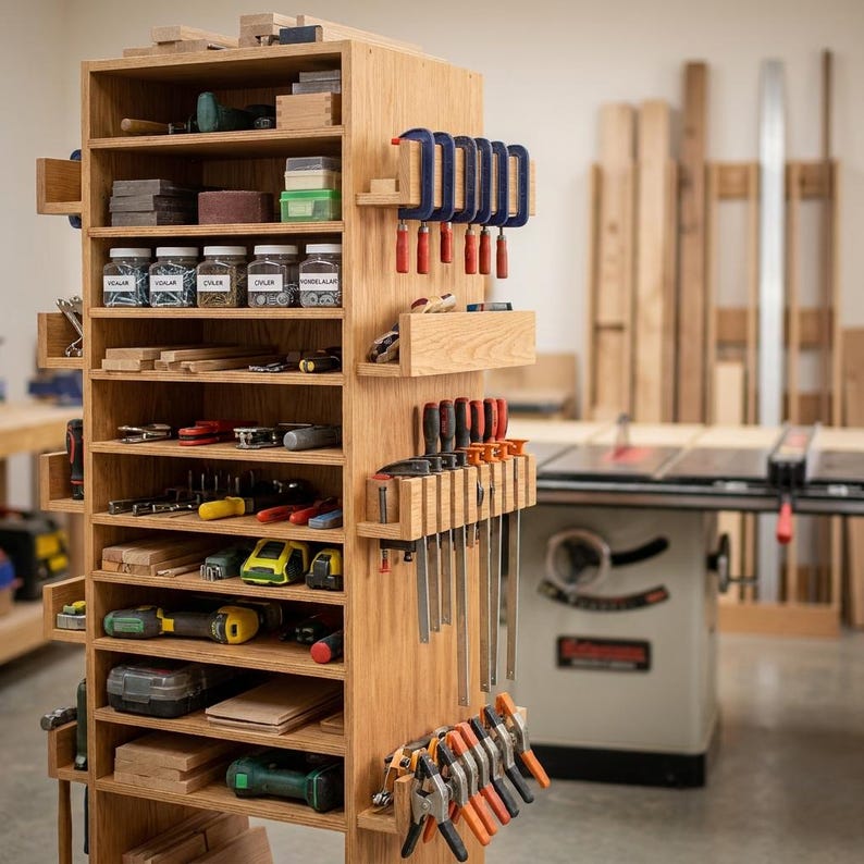 DIY DIY Rolling Tool Station Plans | Mobile Woodworking Cabinet on Wheels (PDF Download) Woodworking Blueprint - Step-by-Step Plan thumbnail 5