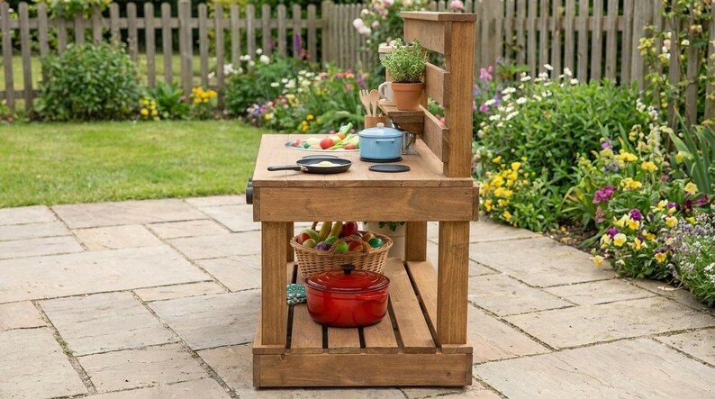 DIY Kids Mud Kitchen Woodworking Plans | Outdoor Play Station Blueprint (PDF Download) Woodworking Blueprint - Step-by-Step Plan thumbnail 6
