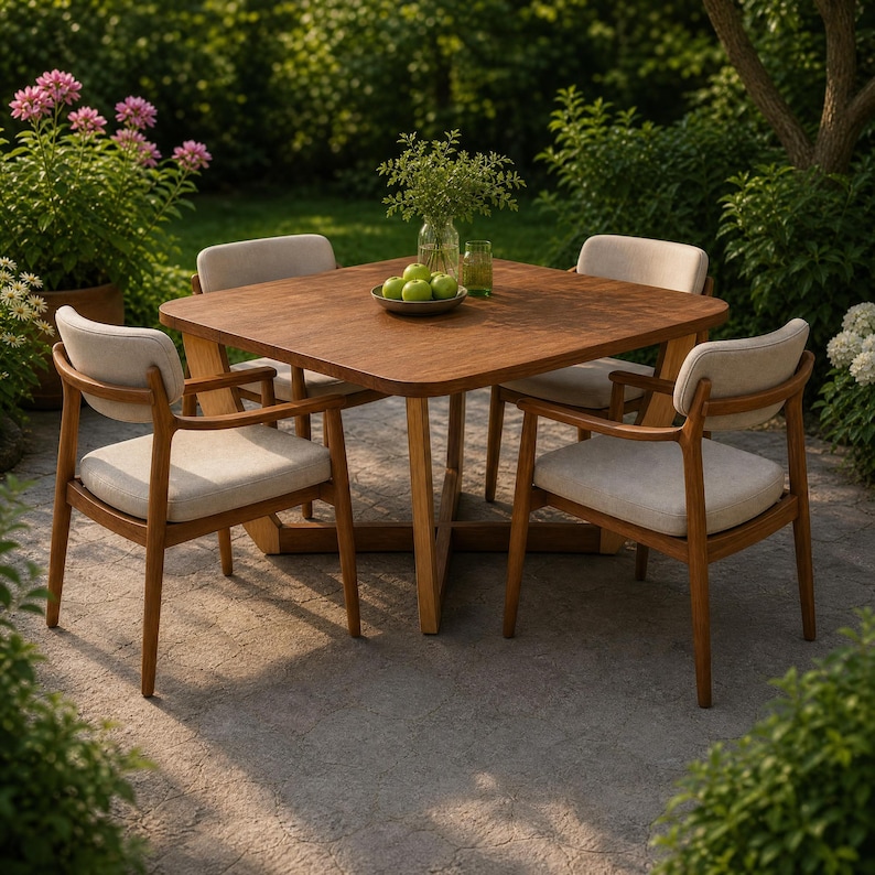 DIY Midcentury Modern Dining Table Plans | Curved Leg Woodworking Blueprint (PDF Download) Woodworking Blueprint - Step-by-Step Plan thumbnail 1