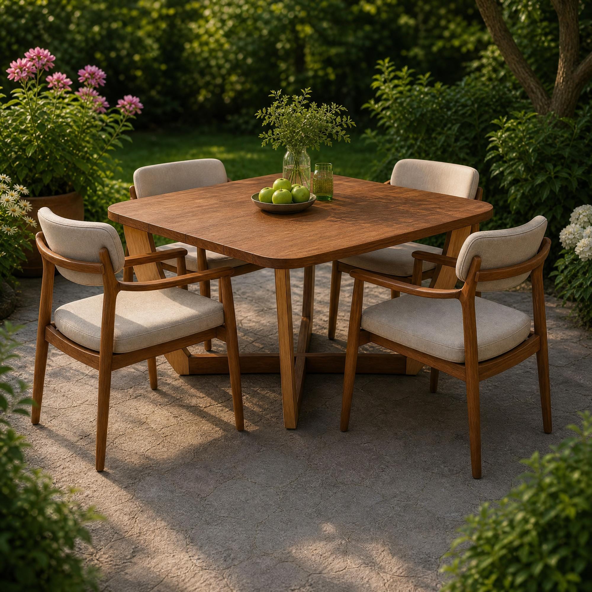 Midcentury Modern Dining Table Plans | Curved Leg Woodworking Blueprint (PDF Download)
