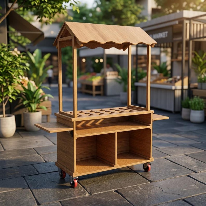 DIY DIY Mobile Food Cart Plans | Folding Vendor, Coffee, Wedding Bar Build (PDF Download) Woodworking Blueprint - Step-by-Step Plan thumbnail 5
