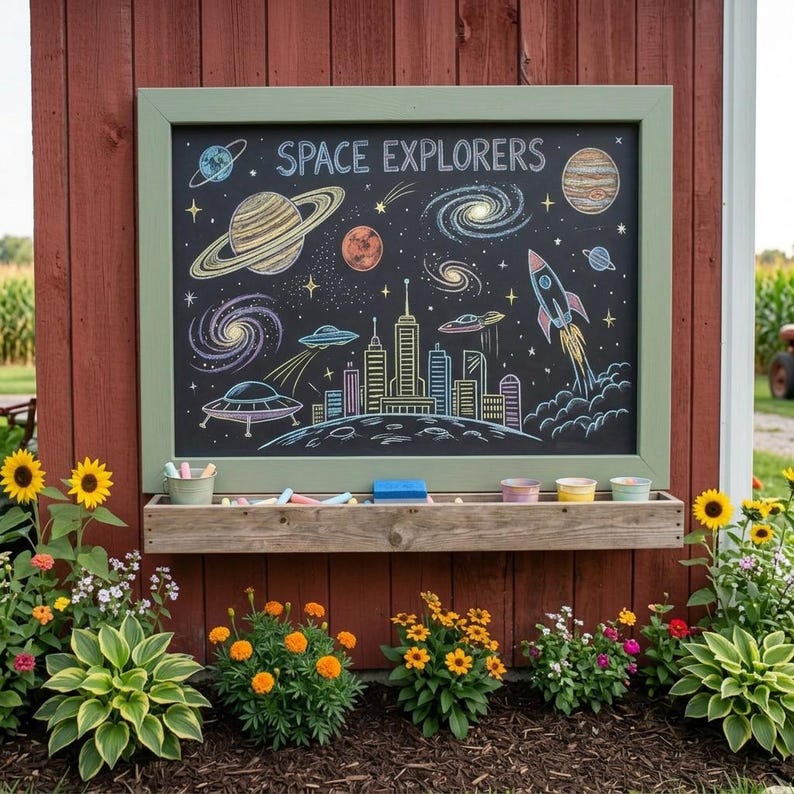 DIY Outdoor Wooden Chalkboard Plans | Backyard Kids Art Station (PDF Download) Woodworking Blueprint - Step-by-Step Plan thumbnail 3